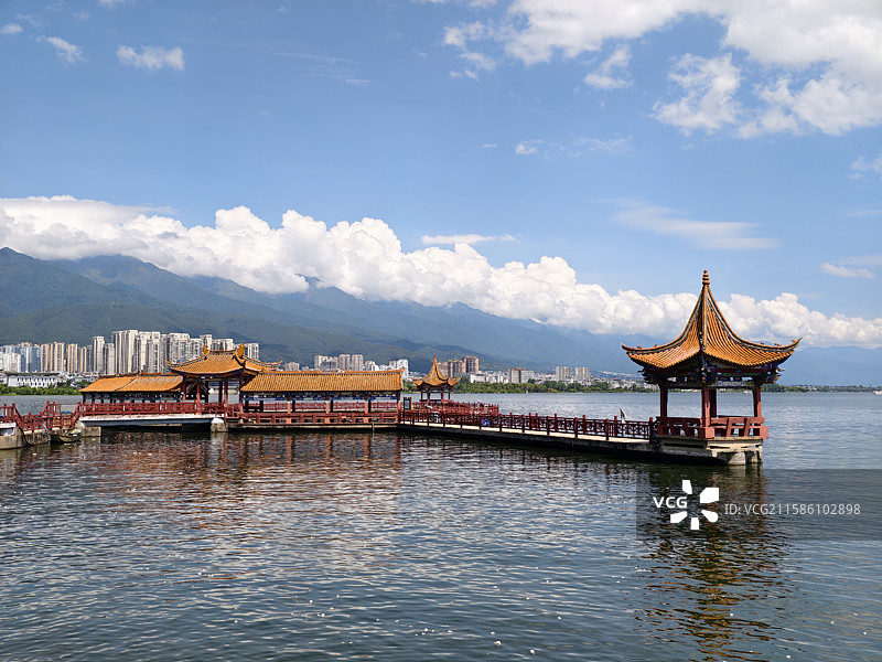 洱海海心亭风光图片素材
