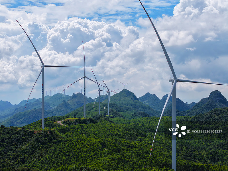 风车风电风力发电清洁能源电网图片素材