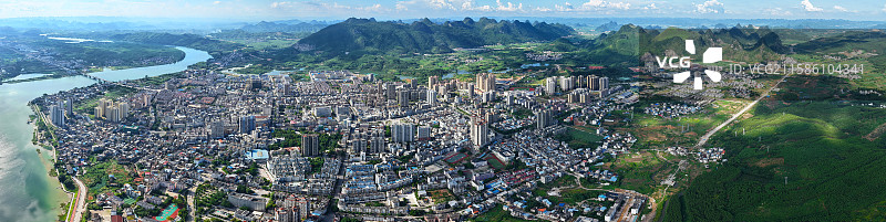 广西柳州市柳城县航拍全景图图片素材