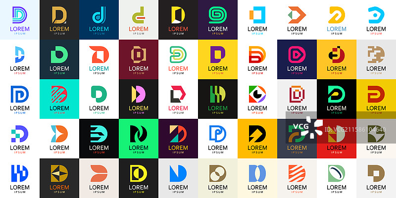 字母D的标志集合图片素材