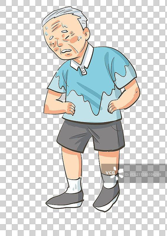 糖尿病症状插画元素-异常排汗图片素材