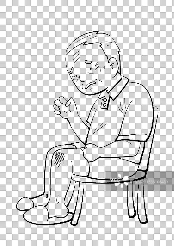 糖尿病症状插画元素-伤口久不愈合图片素材