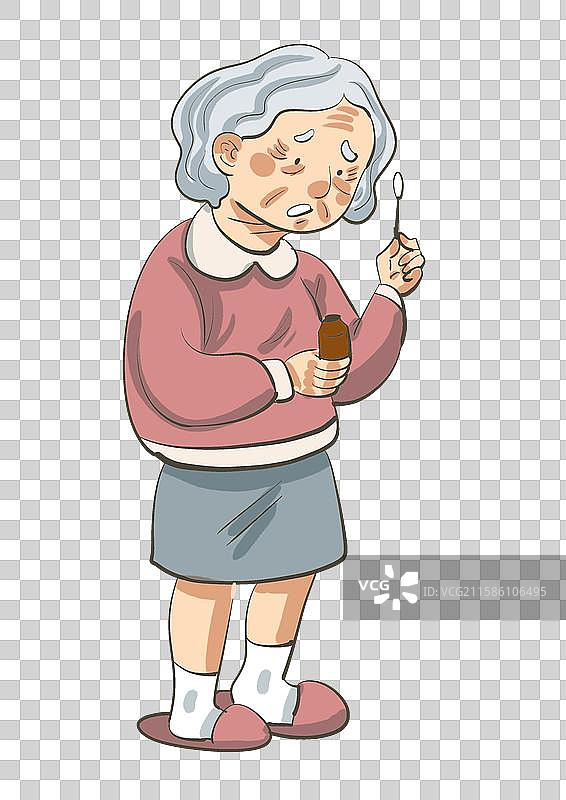 糖尿病症状插画元素-伤口久不愈合图片素材