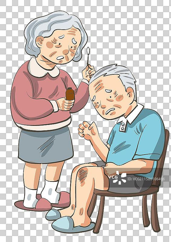 糖尿病症状插画元素-伤口久不愈合图片素材