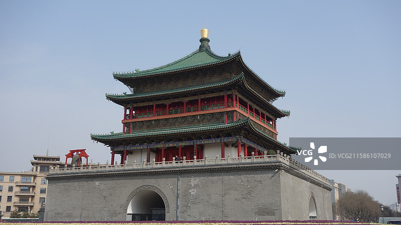 陕西省西安市西安钟楼西安钟鼓楼图片素材