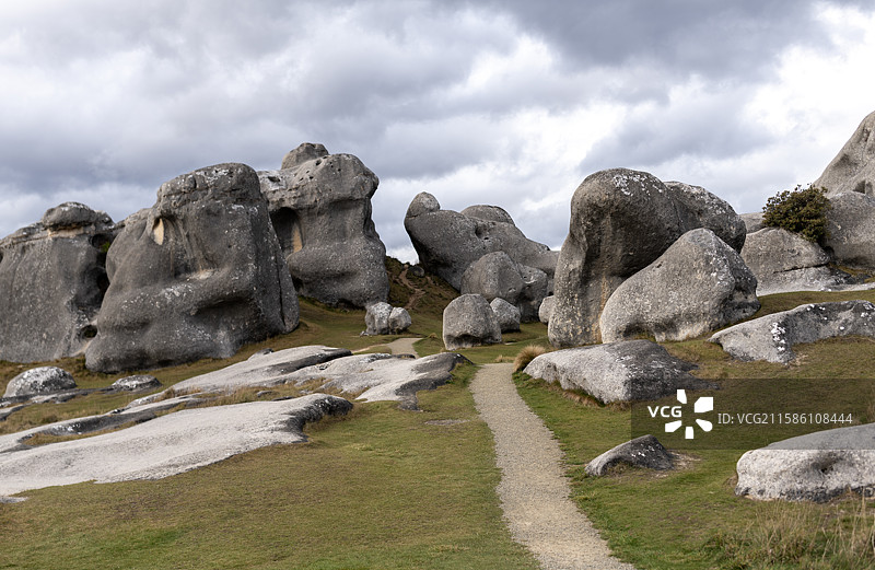 新西兰南岛 卡斯尔山奇岩地貌 Castle Hill Rocks New Zealand South图片素材