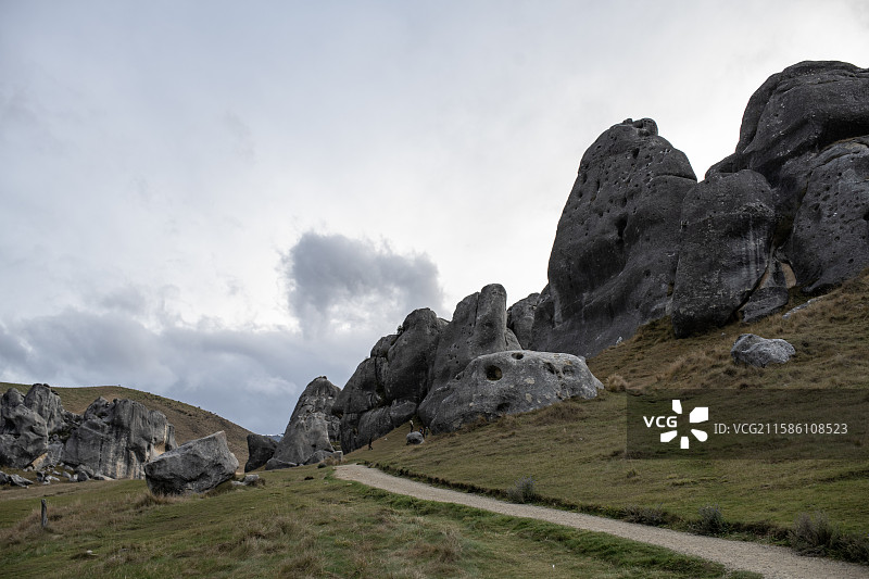 新西兰南岛 卡斯尔山奇岩地貌 Castle Hill Rocks New Zealand South图片素材
