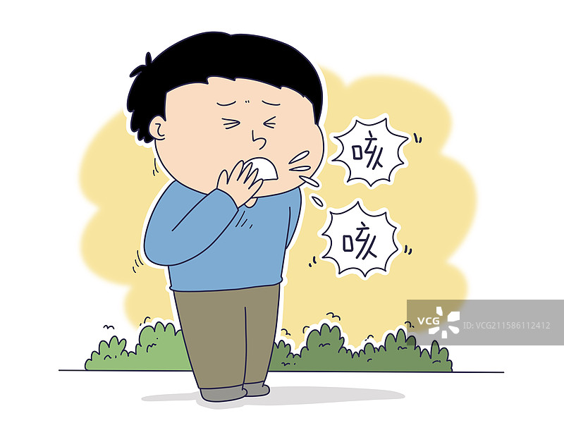 插画：感冒咳嗽图片素材