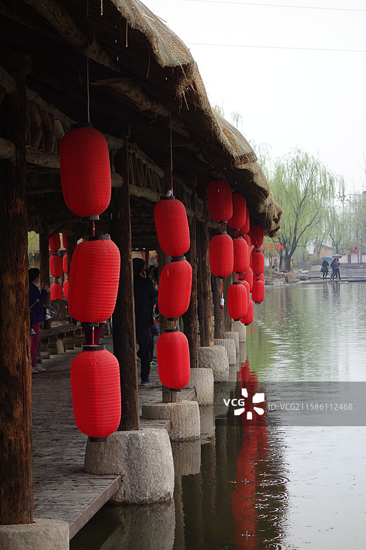 陕西省西安市周至县周至水街沙沙河图片素材