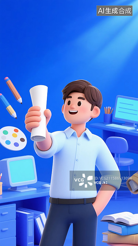【AI数字艺术】卡通学习成果展示图片素材