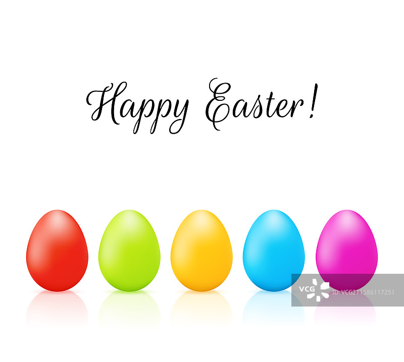 快乐的复活节五彩缤纷的彩蛋图片素材