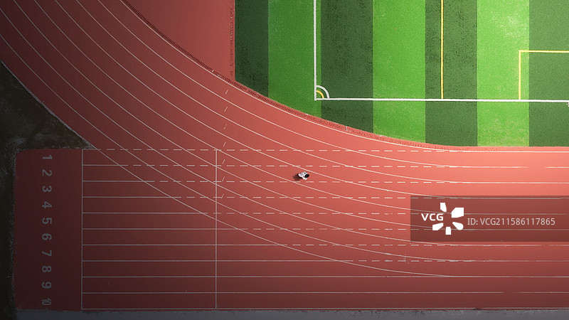 航拍运动场跑道图片素材