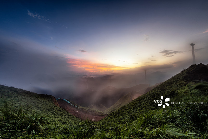南宁市宾阳县大马岭日落图片素材