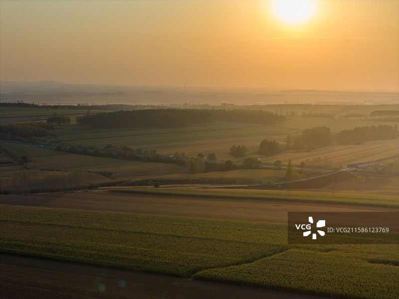 黑龙江佳木斯桦南县共和湖风景区田野风光图片素材