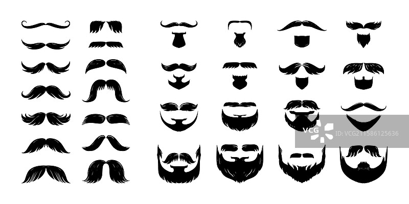 戴着护目镜的卷发黑胡子男人剪影图片素材