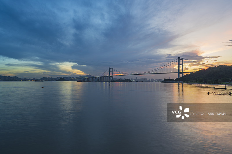 虎门大桥晚霞图片素材