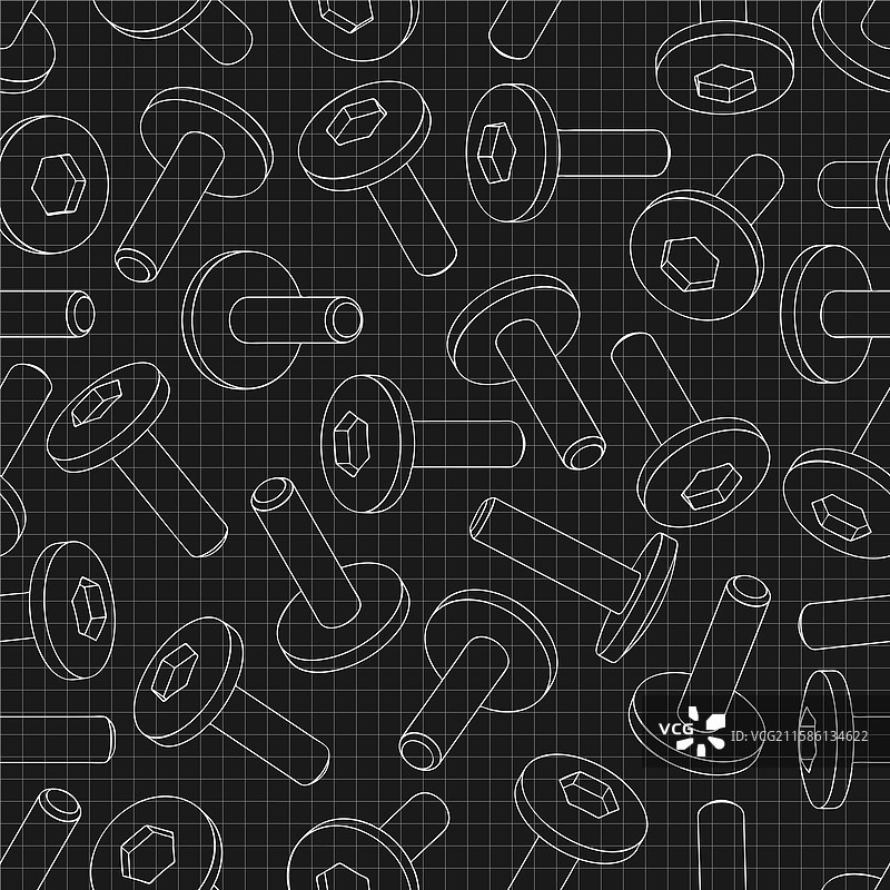 黑色背景上的机械工程图纸图片素材