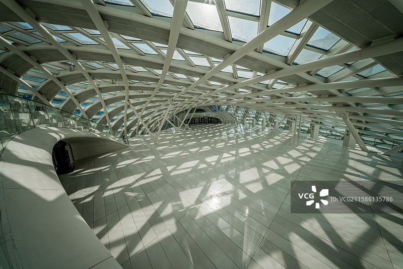 超广角凤凰中心 光影内部空间结构摄影图片素材