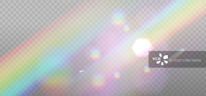 彩虹光棱镜效果透明层图片素材