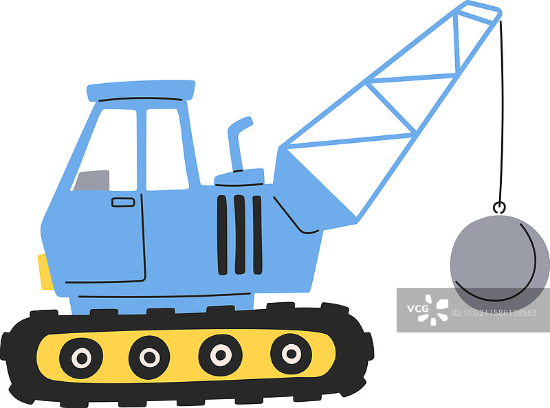 配备石球的履带拖拉机图片素材