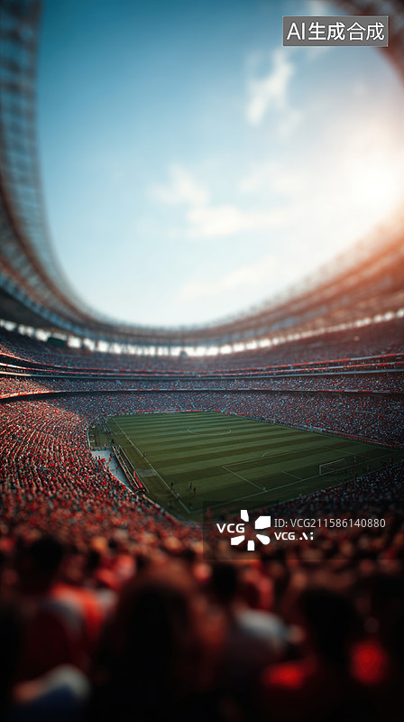 【AI数字艺术】体育场内观众席全景图片素材