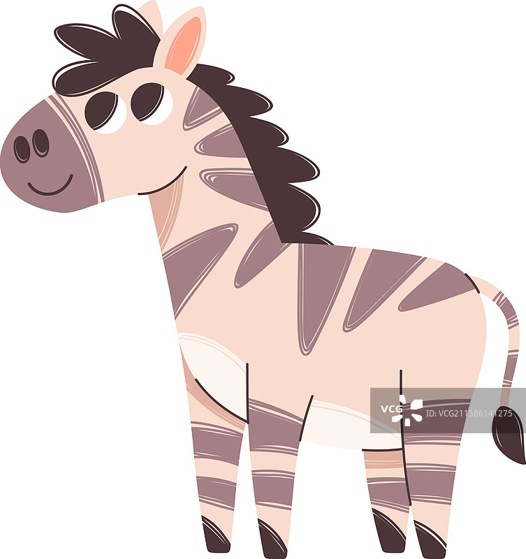 可爱的斑马野生动物角色图片素材
