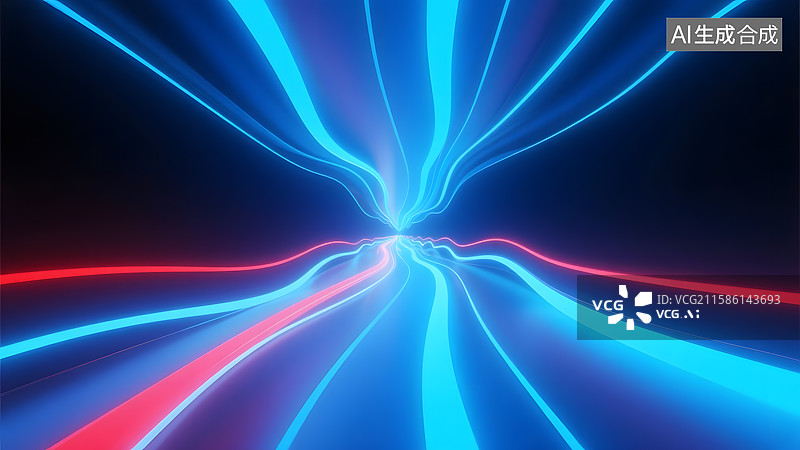 【AI数字艺术】高端会议活动主题视觉背景时光穿梭科技未来感光带线条图片素材