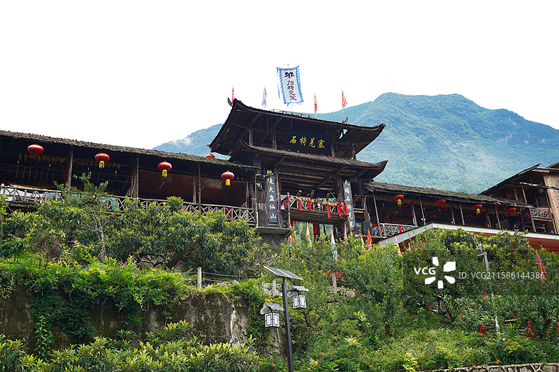 四川北川县石椅羌寨图片素材