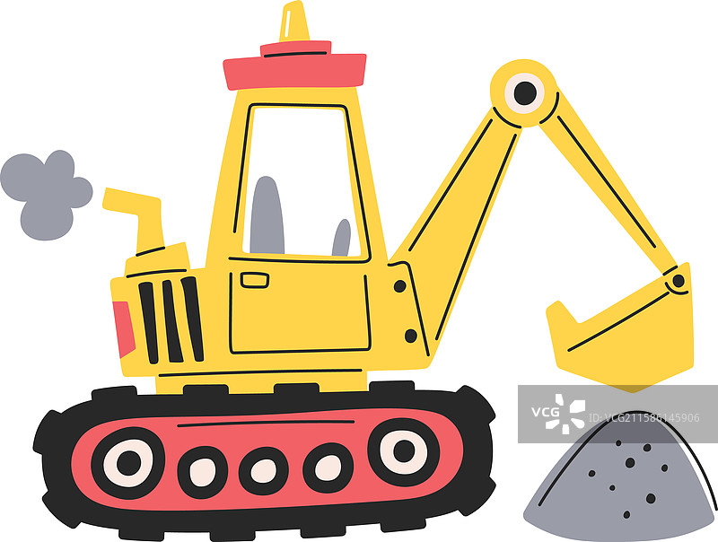 挖掘机正在铲运建筑材料图片素材