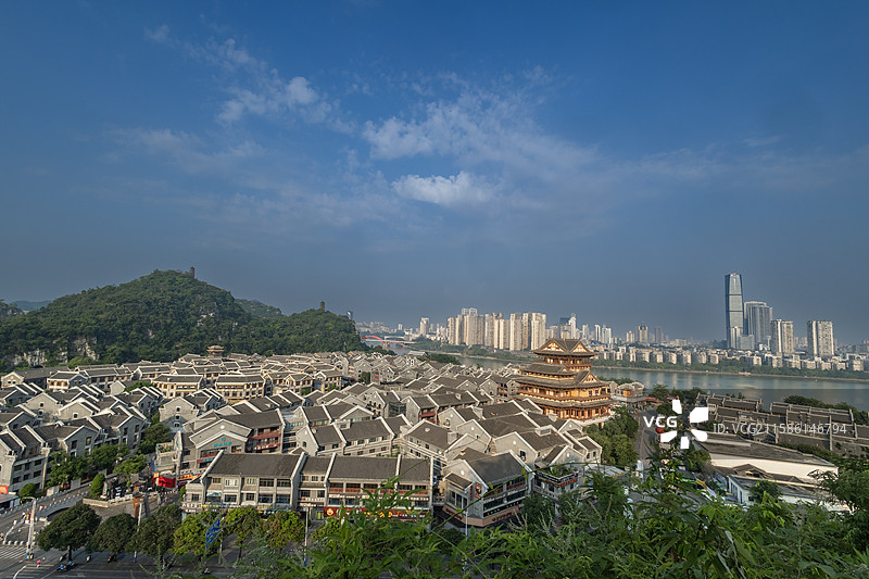 柳州窑埠古镇全景图片素材