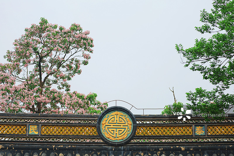 江南苏州常熟三峰清凉禅寺百年楸树图片素材