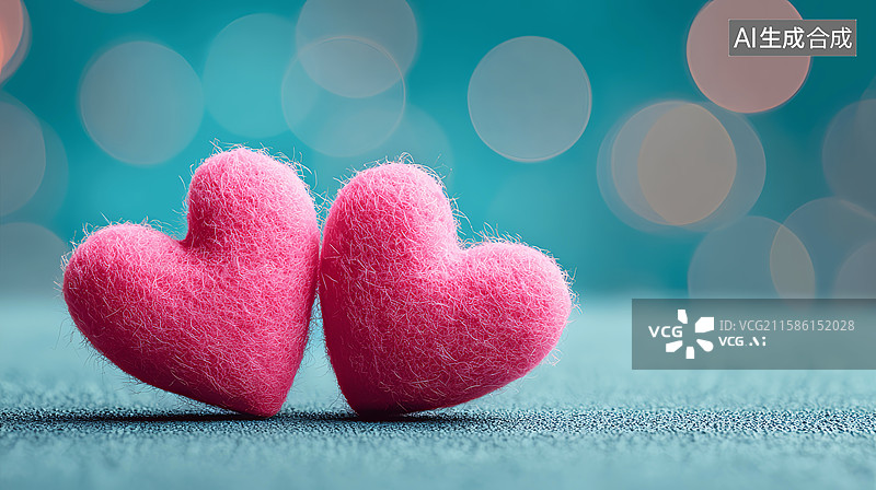 【AI数字艺术】七夕情人节粉色心形浪漫烛光约会蓝色背景图片素材