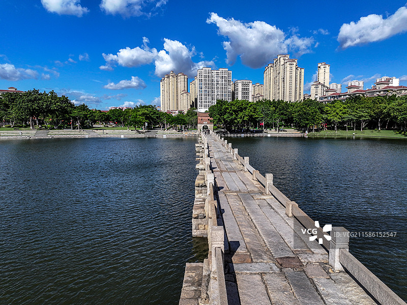 福建泉州安平桥（五里桥）航拍图片素材