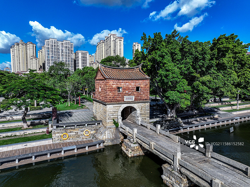 福建泉州安平桥（五里桥）航拍图片素材