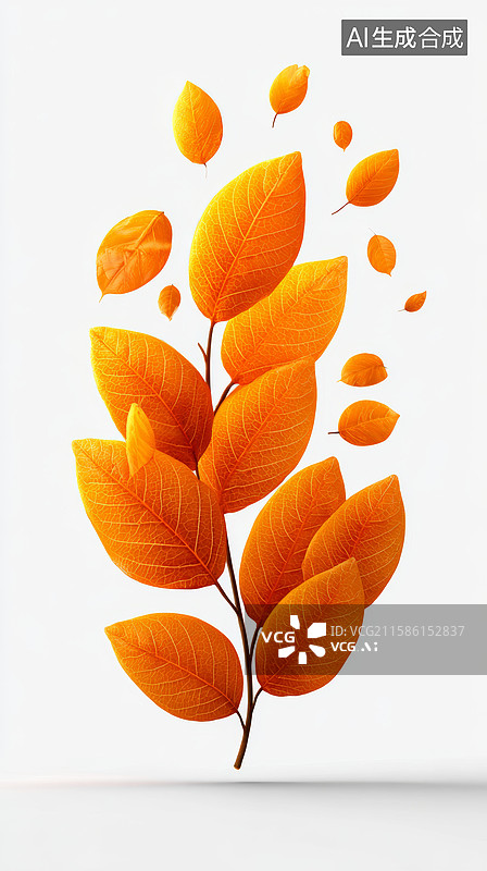 【AI数字艺术】秋叶飘落图片素材
