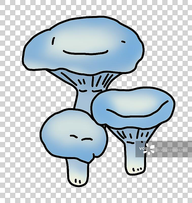 蘑菇插画-亚靛蓝乳菇图片素材