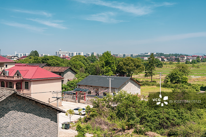 江西抚州临川的小村庄的景色图片素材
