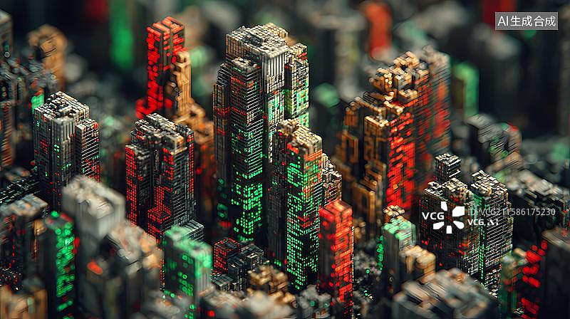 【AI数字艺术】股市主题红绿色背景图片素材
