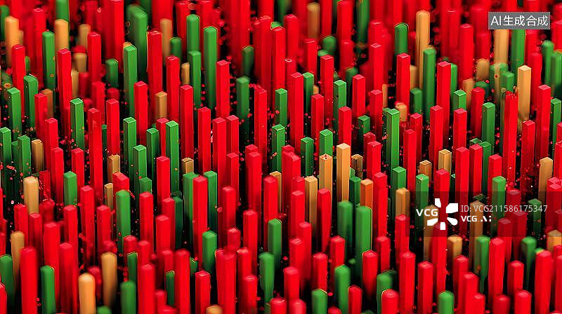【AI数字艺术】股市主题红绿色背景图片素材