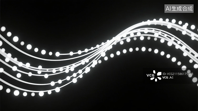 【AI数字艺术】光点流动线条艺术背景图片素材