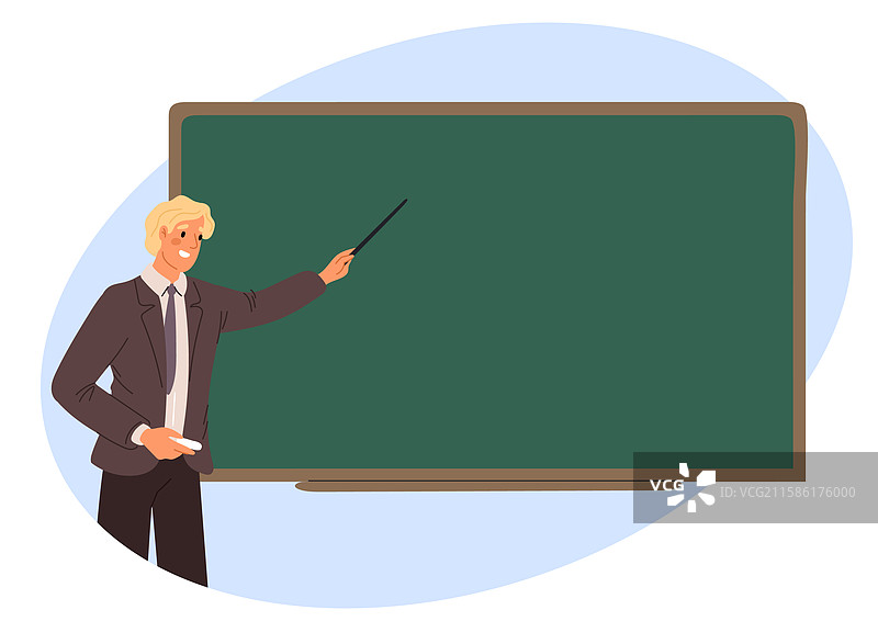站在黑板前的男老师图片素材