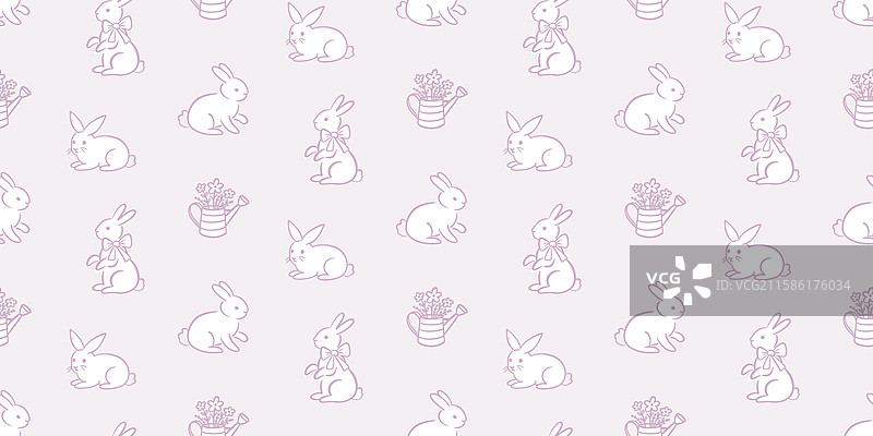 复活节兔子无缝图案背景图片素材