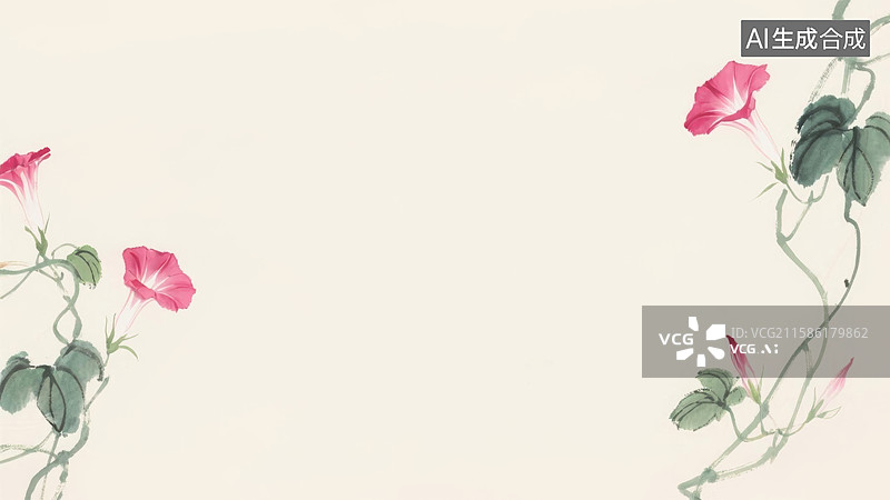 【AI数字艺术】水墨画两侧图片素材