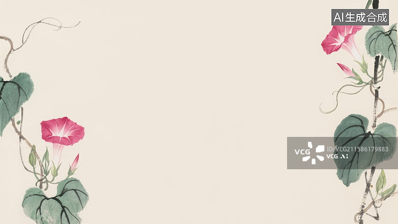 【AI数字艺术】水墨画两侧图片素材