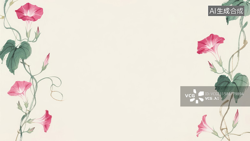 【AI数字艺术】水墨画两侧图片素材