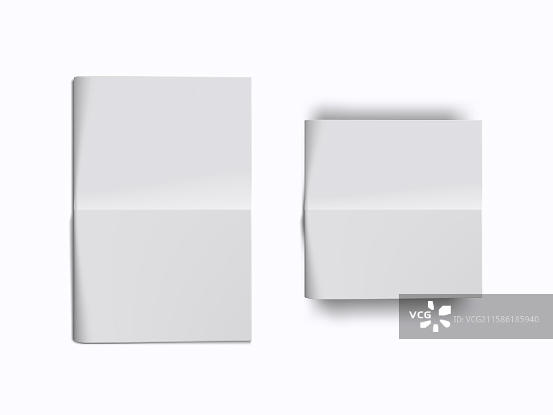 空白的折叠白色报纸首页图片素材