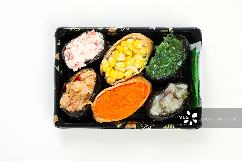 寿司组合 蟹肉沙拉寿司金枪鱼寿司鱼籽寿司 八爪鱼寿司图片素材