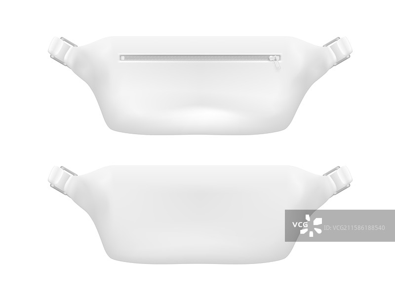 白色腰包或带拉链口袋的腰袋图片素材