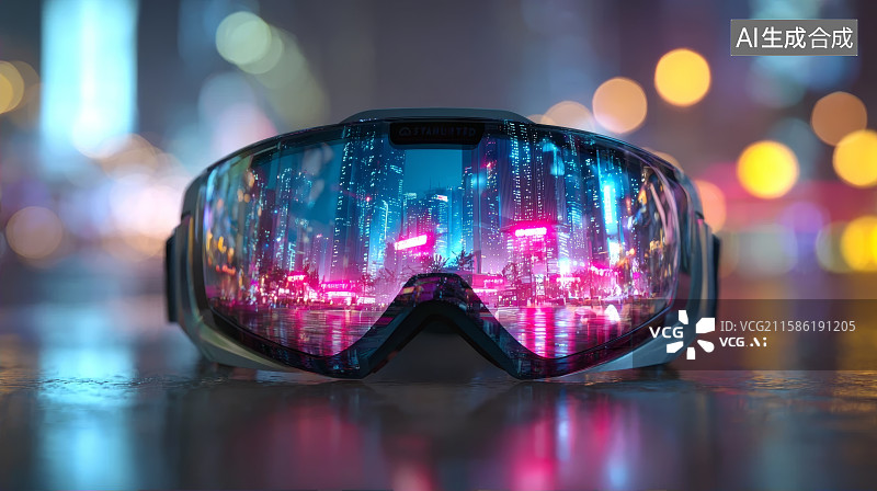 【AI数字艺术】智能可穿戴设备，VR眼镜，科技未来，元宇宙图片素材