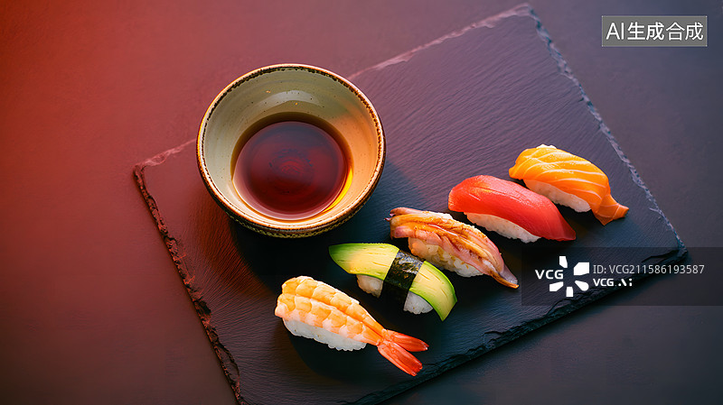 【AI数字艺术】精美寿司拼盘图片素材